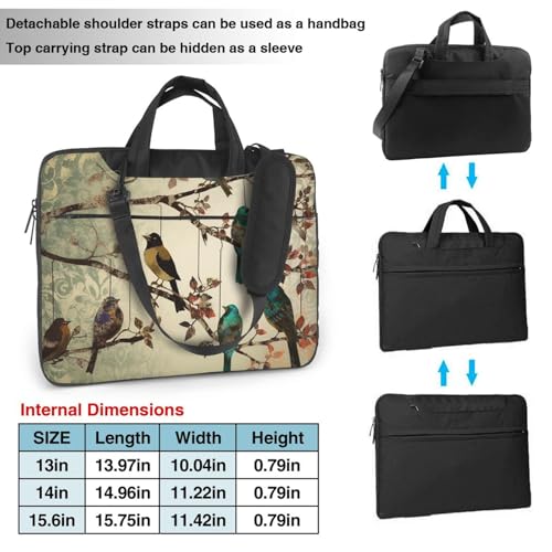 Birds on branches Laptop Bag Business Briefcase for Men Women Water Resistant Laptop Shoulder Bag2