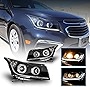 WOLFSTORM Headlight Assembly Fit for 2011 2012 2013 2014 2015 Chevy Cruze with LED Daytime Running Lights Projector, 2011-2015 Chevy Cruze Headlight Replacement(Clear Lens)