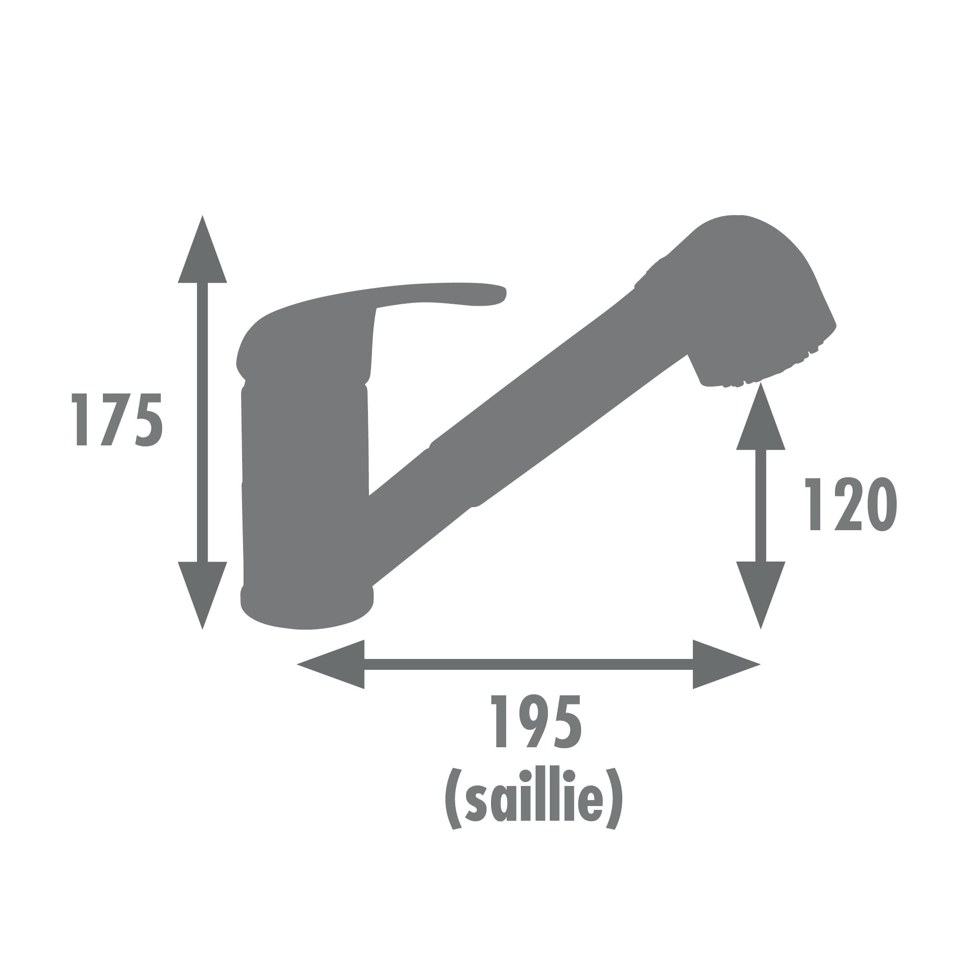 Edouard Rousseau - Mitigeur Évier Ares - Douchette Extractible 2 Jets, Flexible Inox Double Agrafage - 175 (Hauteur) x 195 (Saillie) mm - Chromé