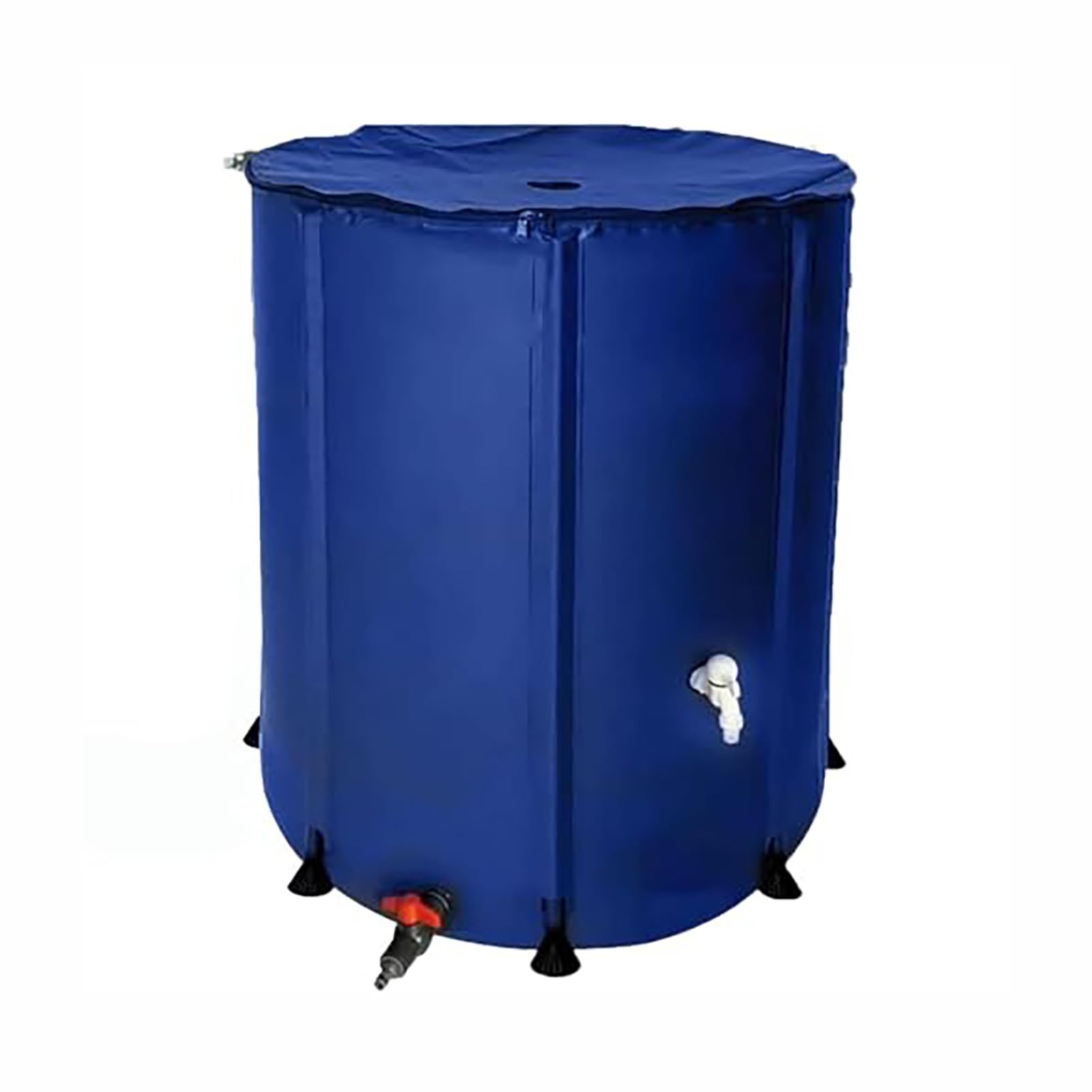 Barril de lluvia portátil para agua Sto 132 n, sistema de recogida de agua de lluvia, ideal para canalones, colector de bajante, color azul, respetuoso con el medio ambiente