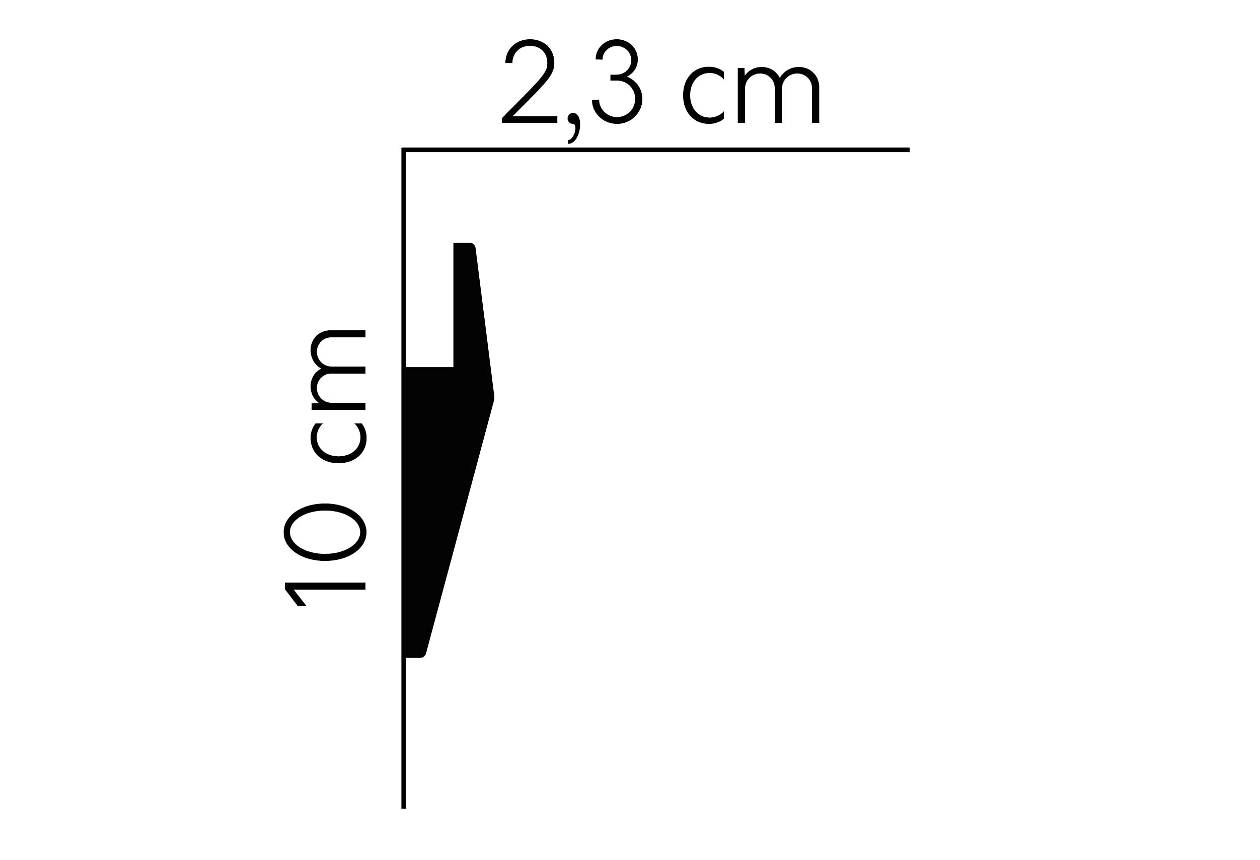 MARDOM DECOR I MD016 I - Battiscopa per pavimento, 200 x 10,0 x 2,3 cm