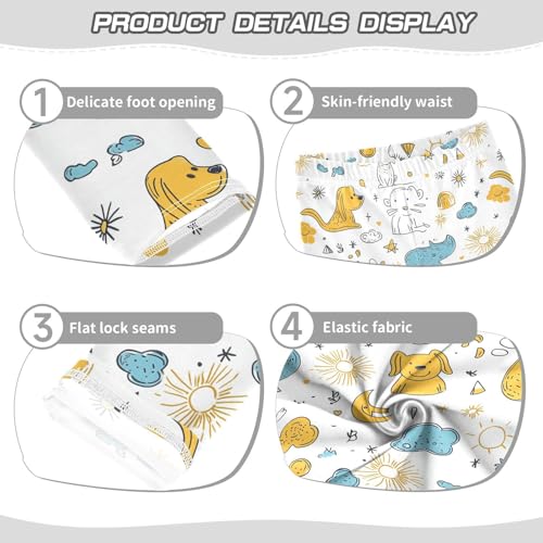 Doodle Dog Animal Girls Casual Leggings for Kids Printed Long Pant Bottoms Stretch and Soft3