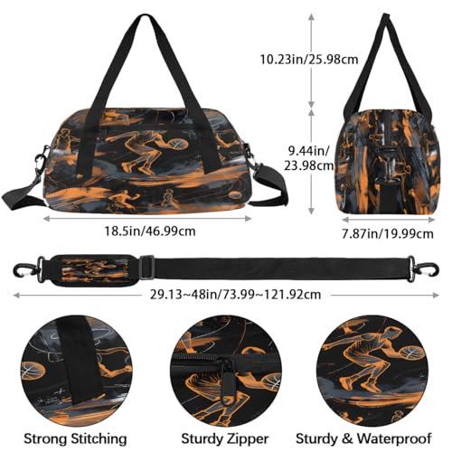 Basketball Coach Kids Duffle Bag Boys Girls Small Sport Dance Gym Bag for Overnight Travel Weekender Carry On4