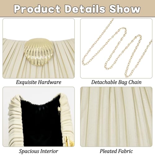 Image of Clutch Purse for Women, Evening Bag with Removable Chain Strap Elegant Handbag for Wedding /Prom /Cocktail /Party