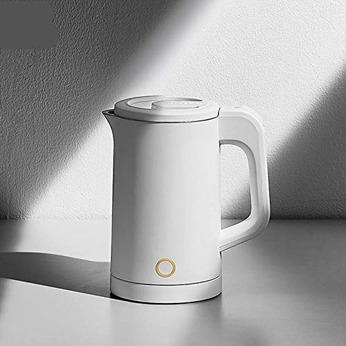 Tragbarer Wasserkocher Glas-Wasserkocher Wasserkocher 0,6 l Kapazität Doppelschicht-Isolierung Verbrühschutz-Wassertopf Edelstahl-Thermostat