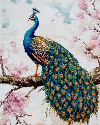Kit de broderie de perles paon et fleurs, le cadeau créatif idéal pour adulte