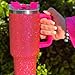 Lashicorn Rhinestone Hot Pink Tumbler Bling 40 oz. with Handle Straw Lid Drink Water Bottle Cup Sparkly Glitzy Animal Diamond Wholesale