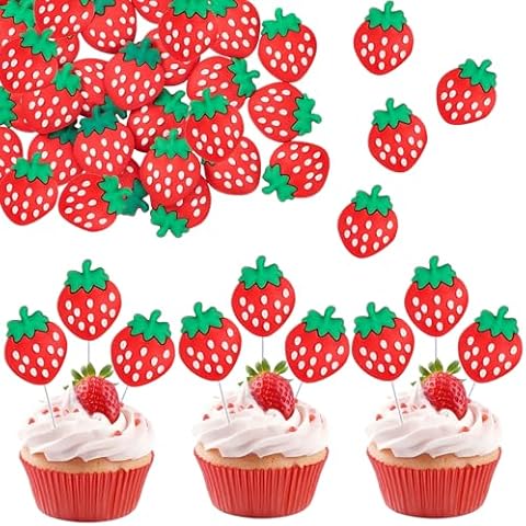 Ephlyn Strawberry Cupcake Toppers Cover