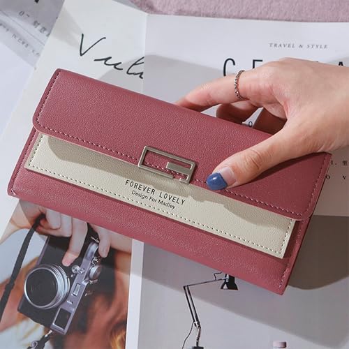 Image of Kraptick Women's Wallet - Stylish & Compact Clutch Purse, Card & Coin Holder with 13 Slots, Money Organizer & Travel Wallet for Women (Baby Pink)