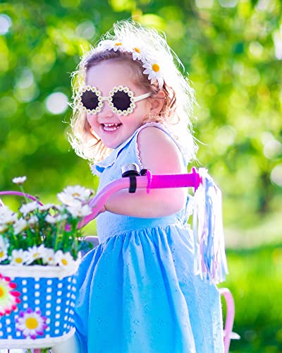 Sumind 24 Pairs Kids Daisy Sunglasses Flower Round Sunglasses for Toddler Child Beach Glasses Cute Eyewear Party Favor 5