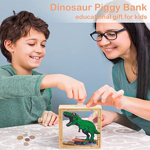 Image of MHJY Wooden Piggy Bank for Kids Personalizable DIY Coin Bank for Girls Boys