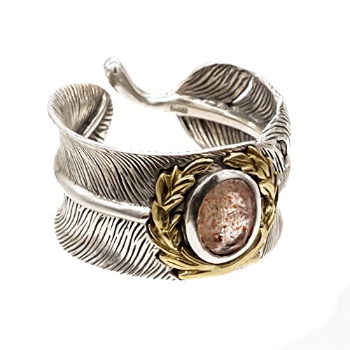 ジナブリング (JINA BRING) リング 指輪 煌びやかな光 サンストーンフェザーリング フリーサイズ シルバー925#15