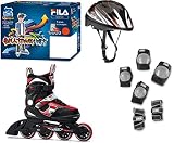 FILA SKATES 010619150 J-ONE COMBO 3 SET Pattino in linea BOYS BLACK/RED Taglia L 36-40