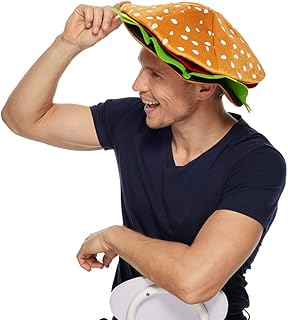 ReeneCho Hamburger Hat Funny Food Delicious Burger Costume BBQ Hat