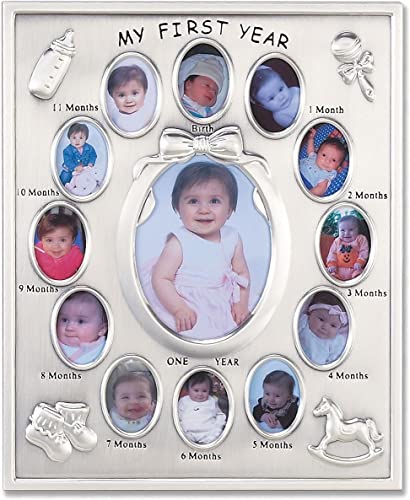 Image of Lawrence Frames 830080 Silver Plated My First Year Picture Frame