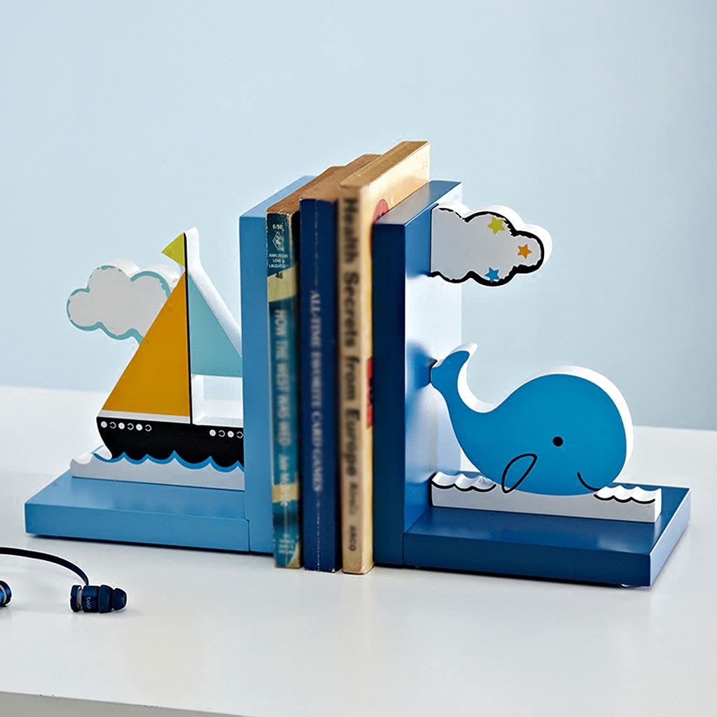 Podstawki Kreatywne malarstwo dziecięce Bookshelf Sypialnia dziecięca łódź Ryba Bookend Antoroming Book Ends Ornamentów dekoracji pokoju Książka się kończy