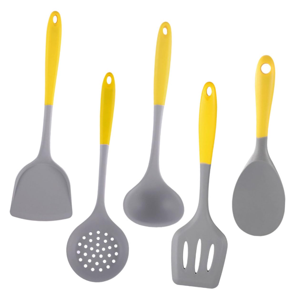 SOLUSTRE 1 Set Silicone Cooking Utensils Set Non Stick Kitchen Tool Set Heat Resistant Cooking Utensils with Hanging for Easy Storage for Home Restaurant and Camping Use