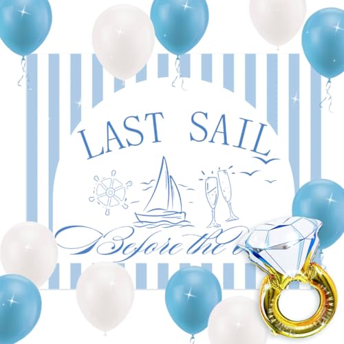 Last Sail Before The Veil Bachelorette Banner Nautical Bachelorette Party Decorations Bridal Shower Decorations Cruise Bachelorette Party