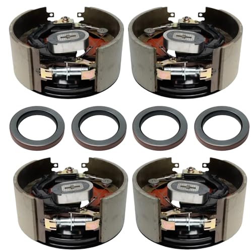 Trailer Supplies 12-1/4' x 5' Self-Adjusting Electric Brake Assembly – 2 Pairs (4 pcs) for...
