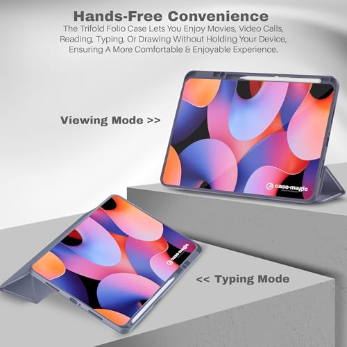 Image of Smart Folio Case Cover for Xiaomi Mi Pad 6 11 inch (2023) with Auto Sleep /Wake Magnetic Closure, Trifold Flip Stand, Pencil Holder| Slim, Lightweight PU Exterior, TPU Back (Grey)