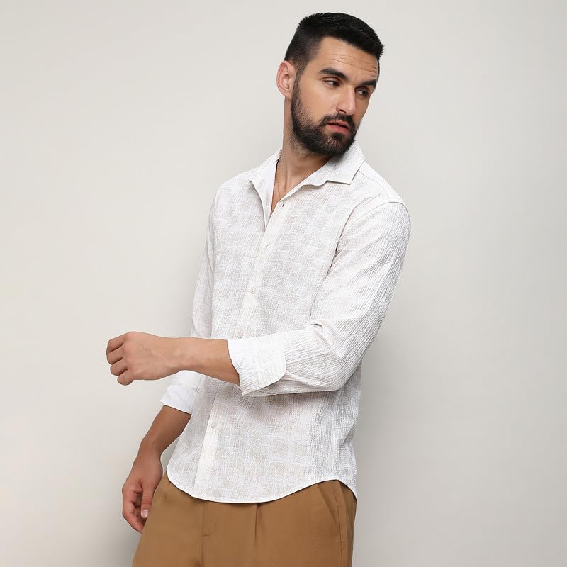 Image of CAHOOT Men's Shirt for Casual Wear | Spread Collar | Short Sleeve | Regular Fit | Button Closure | Shirt Crafted with Comfort Fit for Casual Wear