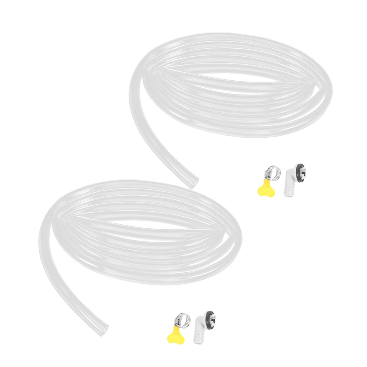 SOLUSTRE 2pezzi Tubo di Scarico Condensa Condizionatore in Flessibile da Piedi con Raccordi Gomito per Kit di Scarico Aria Condizionata e Accessori di Ricambio