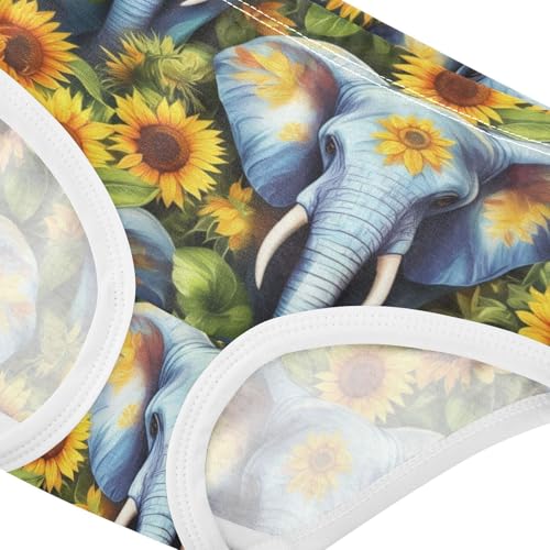 Girls Underwear Toddler 2t Cotton Panties for Girl Flower Briefs Undies Kids Vibrant Elephants Sunflowers Animal4