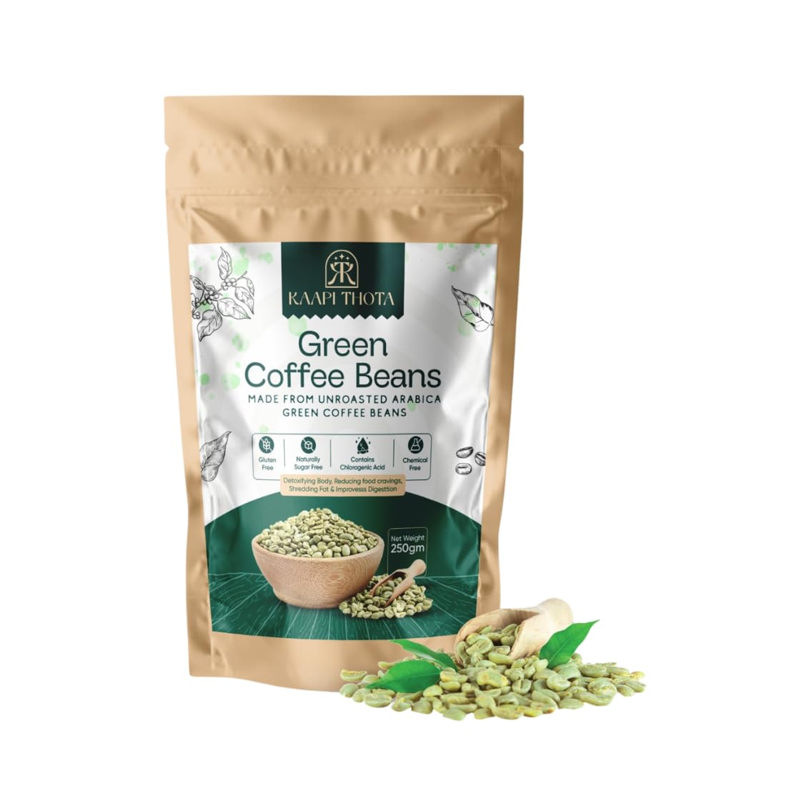 Green Coffee Beans Arabica for Weight Loss - 500g | Raw, Organic, Unroasted | Gluten-Free, Naturally Sugar-Free, Chemical-Free-image-44