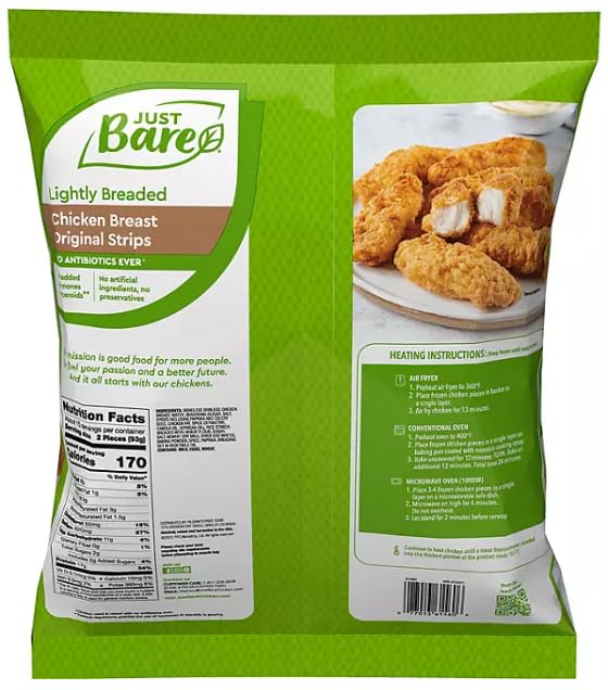 Miniatura 3 de Salutem Vita - Tiras de pollo recién empanadas Just Bare congeladas, 3 libras - Paquete de 2