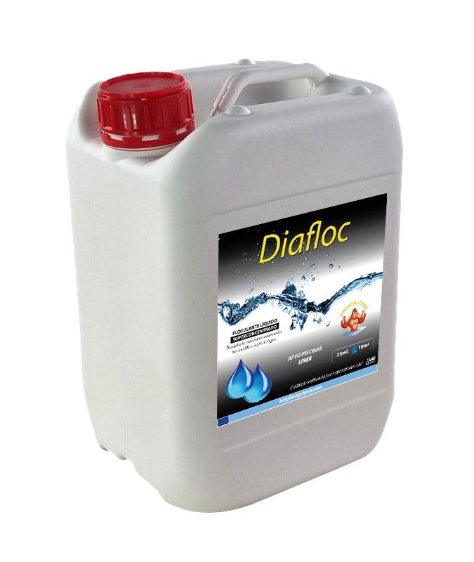 DIASA INDUSTRIAL Floculante líquido para Piscinas SUPERCONCENTRADO - DIAFLOC - clarifica el Agua turbia - 10 litros