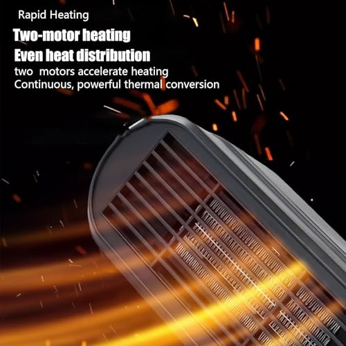 Chauffage électrique réglable 2 vitesses : radiateur portable hiver - 6