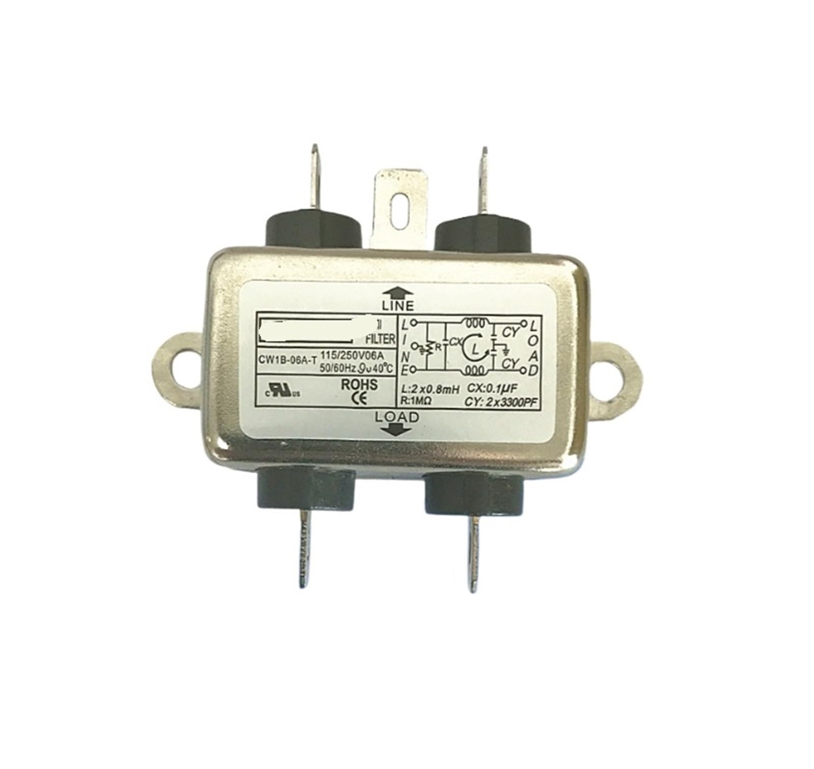 Filtre d'interférence monophasé CW1B contre les pannes d'alimentation 220V des appareils 6A