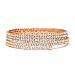 Mariell Coil-Style Rose Gold Rhinestone 5-Row Adjustable Cuff Bangle Bracelet for Prom or Weddings