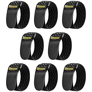 Trilancer Cinghie Elastiche Antiscivolo con Chiusura a Strappo, 30x5cm (8 Pezzi) Cinghie a Strappo Utili per Prolunghe, Cavi, Corde, Flessibili, Bici e per Stringere i Pantaloni alle Caviglie