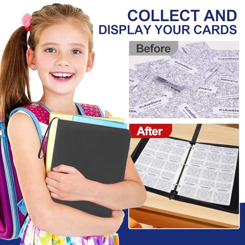 Image of Card Binder - 720 Capacity, Zippered Trading Card Holder for MTG, Sports & Collectible Cards - Acid-Free, Durable & Travel-Friendly Storage (Black dots, 9 Pocke)