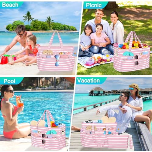 Image of HUANLANG Extra Large Beach Bag Waterproof Beach Totes Bags for Women Men,Pool Bag with Zipper Wet Pocket