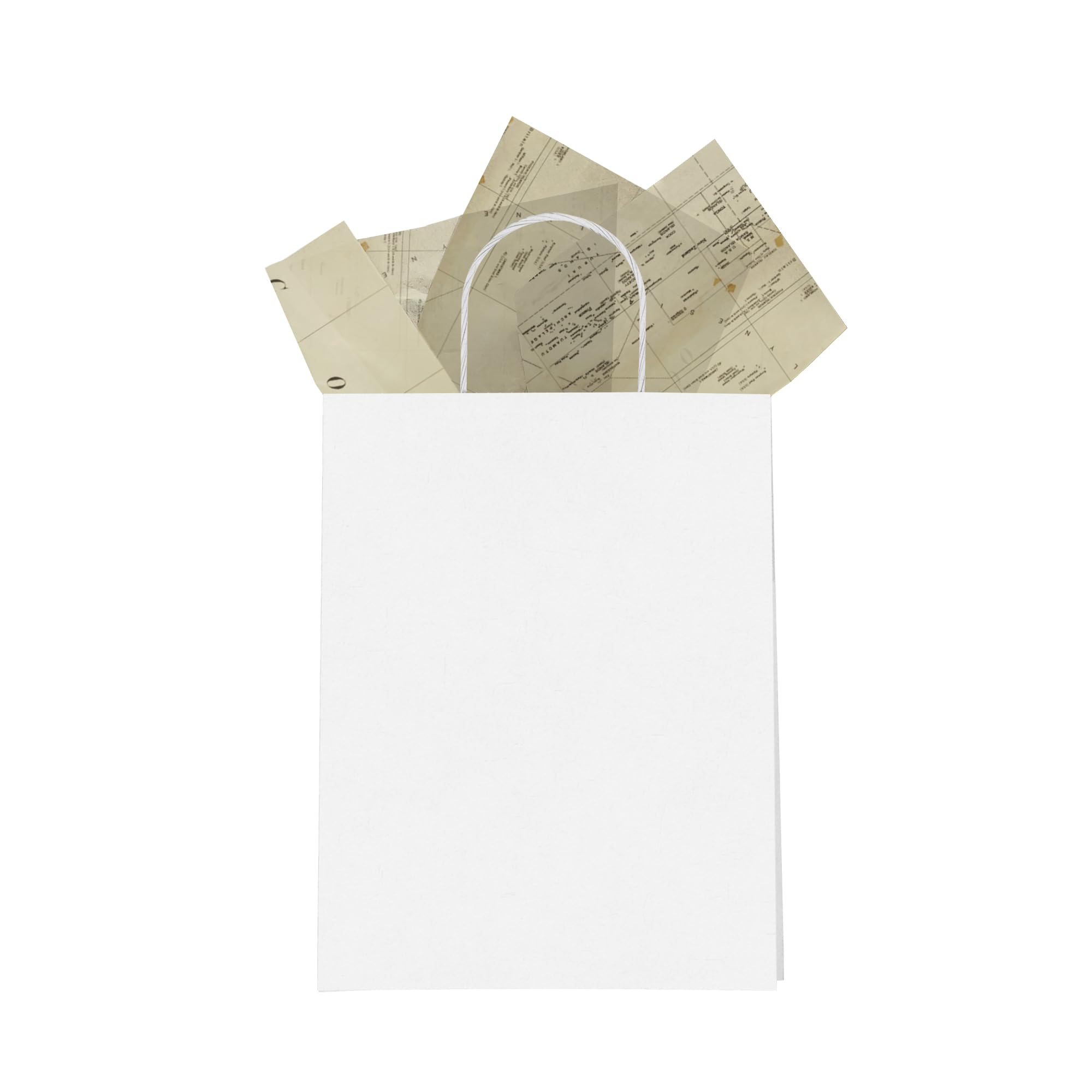 Papier z nadrukiem mapy - bibułka do torebek prezentowych - papier do pakowania prezentów - papier do pakowania prezentów - bibułka podróżna - bibułka vintage | 24 arkusze 50 cm x 76 cm