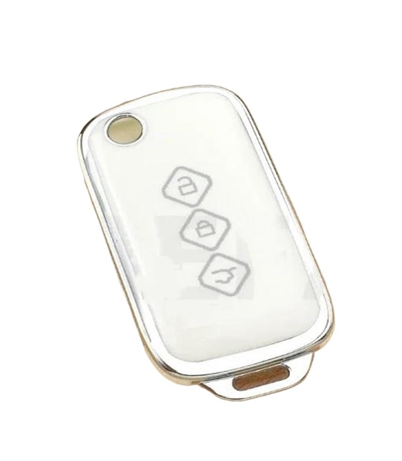 Flip Car Key Case Cover Shell For Chevrolet For Aveo For Trax For Groove For Captiva 2024 3 Button Key Keychain Accessories(Silver Line White)