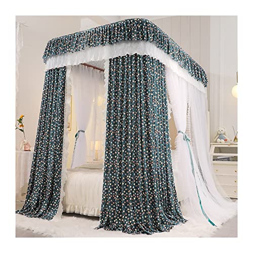 Mosquitera de 1,8m con riel de metal en U y techo antipolvo para cama de dormitorio 2