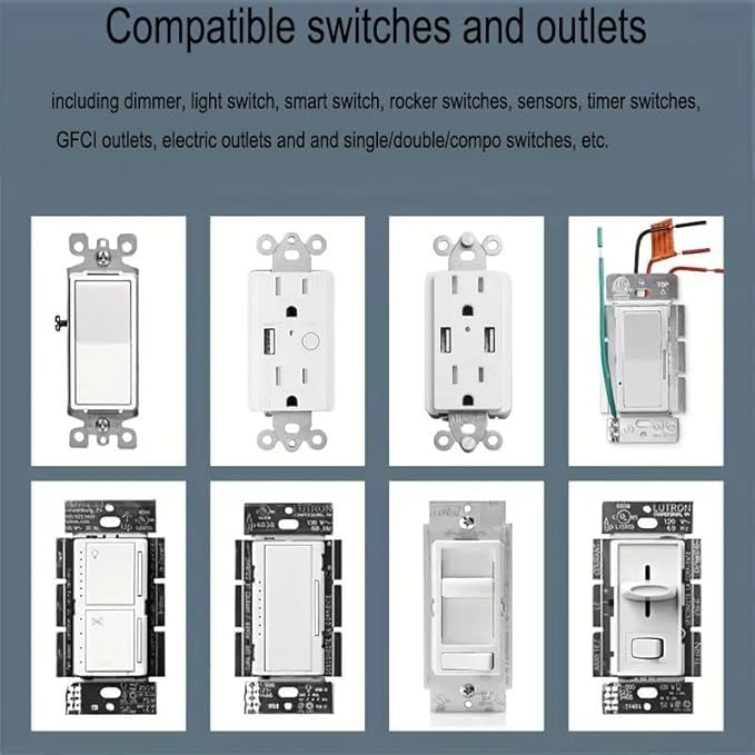 Image of ZEFTV Decorator Wall Plates 3-Gang Switch Outlet Electrical Cover Plate Unbreakable Thermoplastic Faceplate for Light Receptacle Outlet Switch, White (2 Pack)
