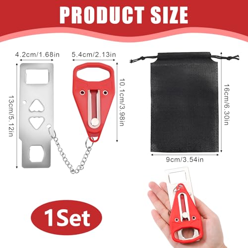 Portable Door Lock for Hotel Travel Safety Stainless Steel Travel Security Device, Extra Safety Tool, Portable Hotel Security for Home Apartment Dorm Bedroom, Door Stop Safety Tool - Image 3