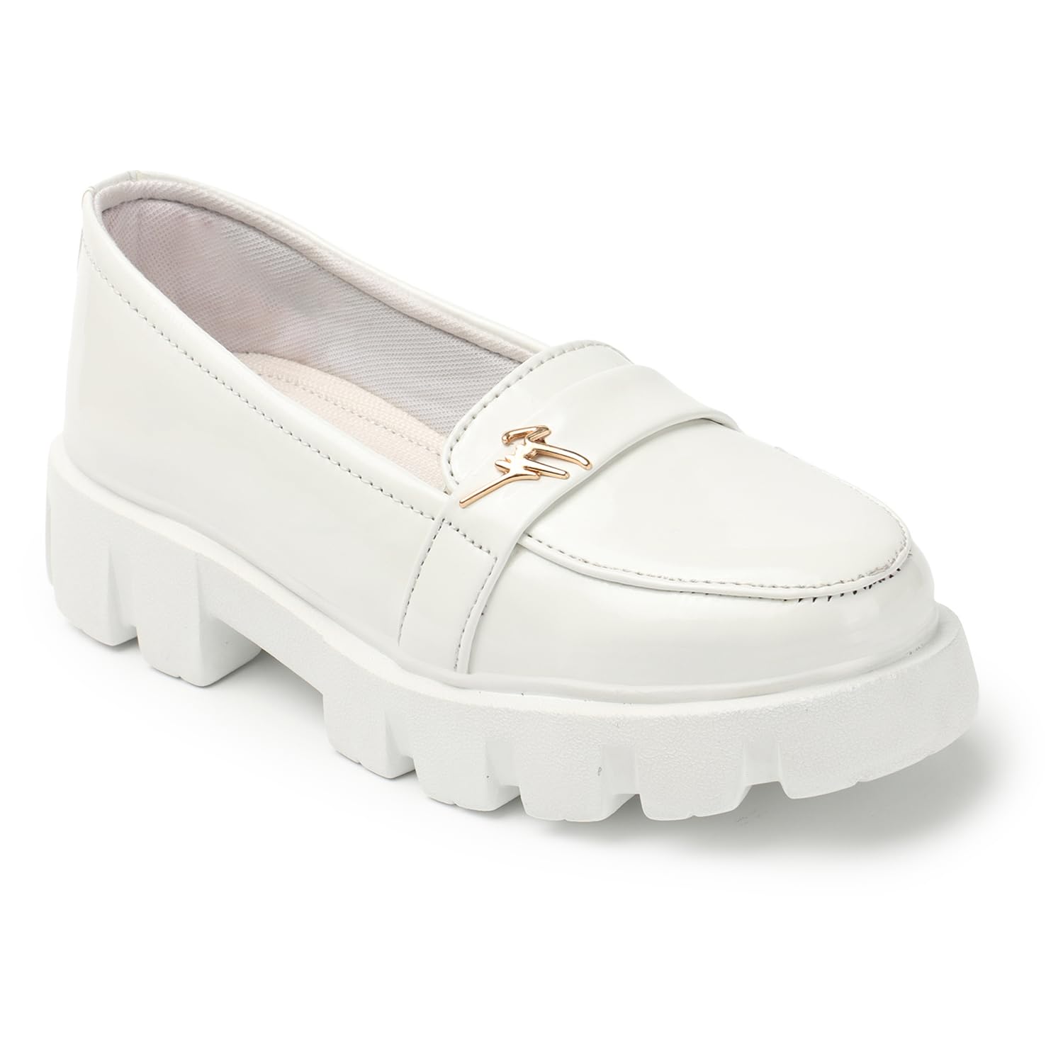 ArranQue Womens & Girls Stylish Solid Sneakers Shoes Without Lace Pull On Footwear Sign (White Size 37, UK4) 5 51+JmL dleL. SL1500