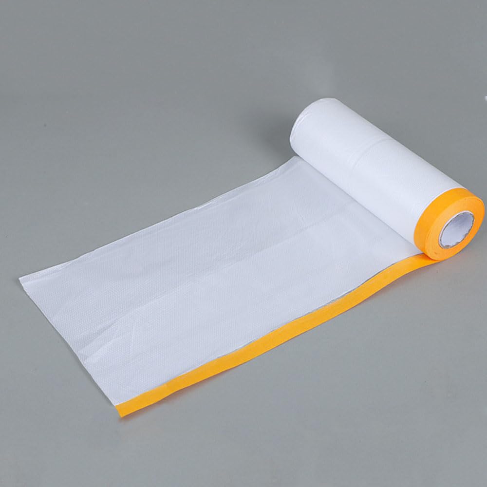 Abdeckfolie, Staubschutzfolie, Rolle, 4 Rollen, 400 cm x 20 m, selbstklebende Lackier-Abdeckfolie, staubdichte Abdeckfolie, wasserdichte Abschirmung, Abdecktuch für Möbel, Schränke, Autolackierung