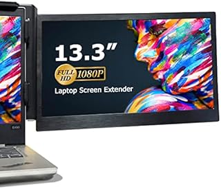 KEFEYA Portable Monitor for Laptop - IPS FHD 13.3" Dual Monitor Screen Extender, Work with Mac Windows Chrome Linuxs 13"-16.5" Notebooks, HDMI&USB