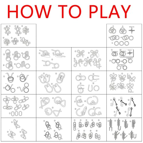 Image of Famous Quality Mind Challenging Game - Brain Teasers Metal Wire Puzzle - Assorted Metal Puzzle for Gifts, Party Favors, Prizes, Disentanglement Puzzle Unlock Interlock Toys- Easter Theme