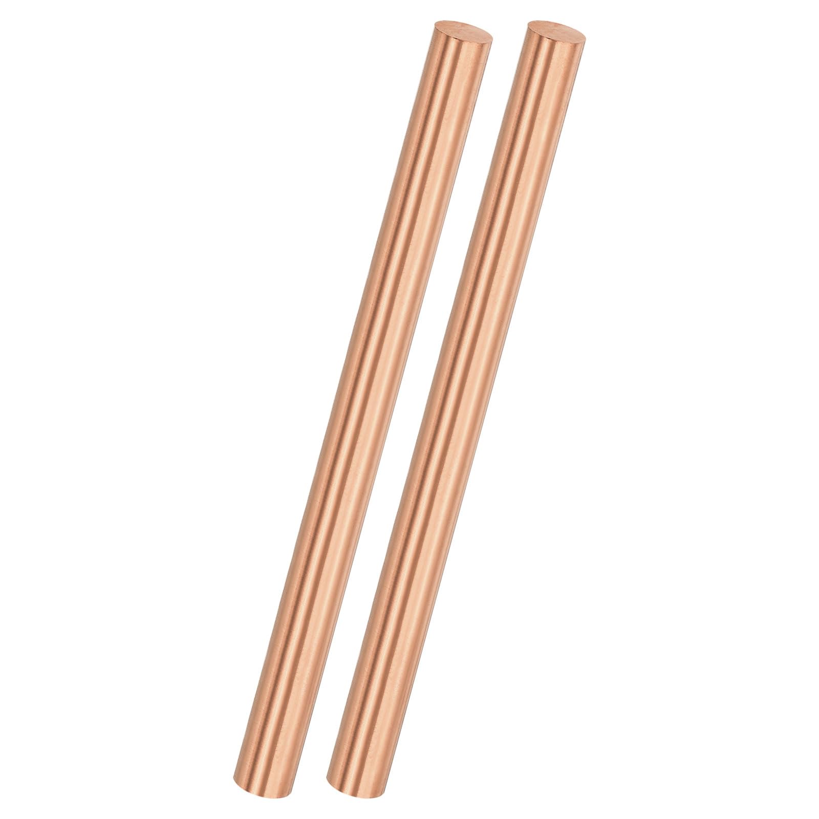 M METERXITY 2-Pack Copper Round Rod 8mm Dia. 3.94 Inch Length T2 Stock Solid Rod Lathe Bar for Metal Crafts DIY/Gardening/Industry/Decoration Pure Copper Tube