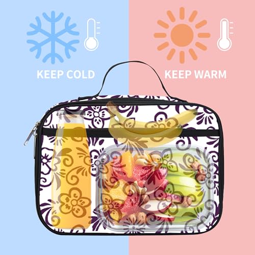 rickyh style Lunch Box with Padded Liner, Spacious Insulated Lunch Bag Durable Thermal Lunch Cooler Pack with Strap for Men Women Boys Girls Adults School Sports Beach Picnic Work Camp,2 Pocket