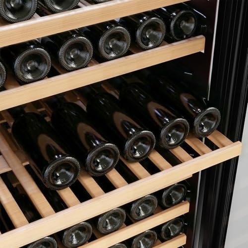 Image of Empava 24 inch Wine Cooler Refrigerator with Glass Door, Freestanding or Built In Tall Fridge with LED Light, Touch Control, 133 Bottles Capacity