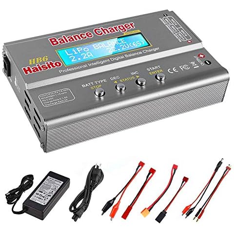 Haisito 80W 6A Lipo Battery Balance Charger Discharger for LiPo/Li-ion/LiFe (1-6S), NiMH/NiCd (1-15S), Rc Hobby Battery Balance Charger LED W/AC Power Adapter Cover