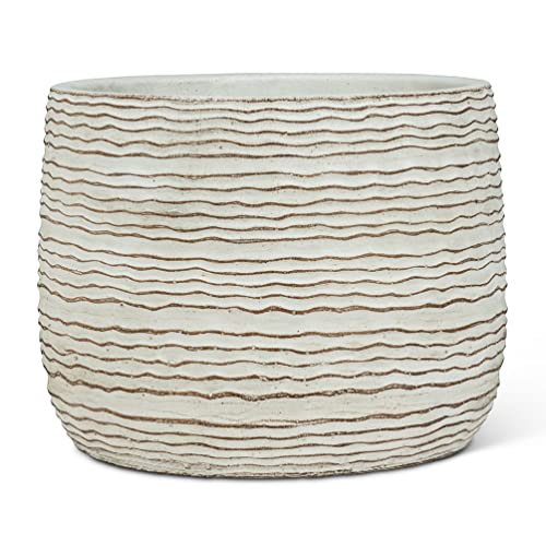 212 Main 7 in. Wavy Ripple Planter White - Large